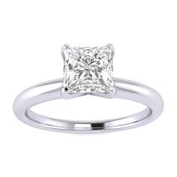 3/4ct Princess Cut Diamond Solitaire Engagement Ring In 14K White Gold