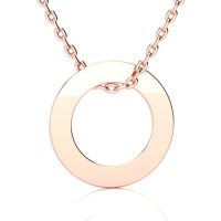 14K Rose Gold Over Sterling Silver Endless Circle Necklace With Free Custom Engraving, 18 Inches