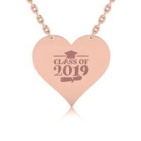 14K Rose Gold Over Sterling Silver Heart Necklace With Free Custom Engraving, 18 Inches