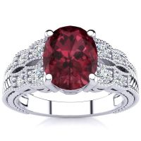 GARNET AND DIAMOND RING