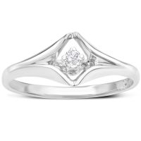Diamond Solitaire Promise Ring In White Gold