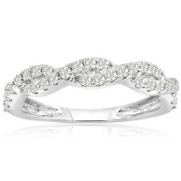 1/2 Carat Diamond Crossover Band In 14K White Gold