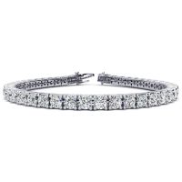 8 Carat Round E-F Color Colorless Diamond Tennis Bracelet In 14K White Gold. Very Fiery And White Diamonds!