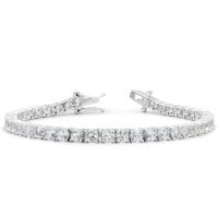 9 Carat Diamond White Sapphire Tennis Bracelet In Sterling Silver, 7 Inches