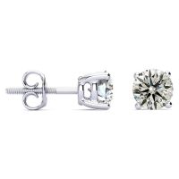 Very Limited Quantity! 1.25 Carat Fiery Natural Diamond Stud Earrings in 14K White Gold