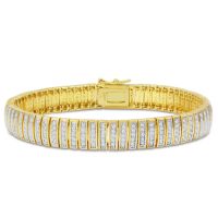 6 INCH--1 Carat Diamond Row Bracelet In Yellow Gold Overlay, VERY RARE 6 INCH BRACELET!