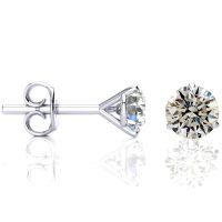 INCREDIBLE ONE TIME DEAL!  VERY FIERY 1.50 Carat NATURAL Diamond Stud Earrings in 14k White Gold Martini Settings. BLOWOUT DEAL!