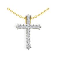 1/2ct Diamond Cross Pendant in 10k Yellow Gold