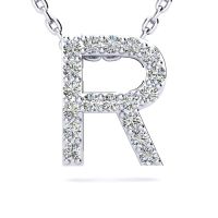 Diamond R necklace