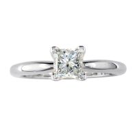 1/4ct Princess Diamond Solitaire Engagement Ring in 14k White Gold

