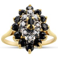 1Carat Sapphire and Diamond Ring in 10 Karat yellow Gold {Previously Owned}