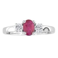 .80ct Ruby and Diamond Ring in 14k White Gold