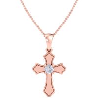 Dainty diamond cross necklace