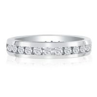 2ct Channel Set Round Diamond Eternity Band in 14k WG, 4-9.5