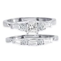1.63ct Diamond Bridal Set With 1/2ct Center Diamond in 14k White Gold