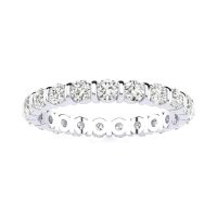 1ct Rounded Bar Diamond Eternity Band in 14k White Gold