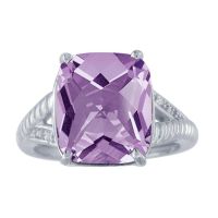 5 ct amethyst 10ct white gold with diamonds