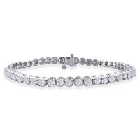3ct Round Based Diamond Tennis Bracelet in 14k White Gold