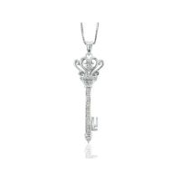 .14ct Diamond Key Pendant in Sterling Silver