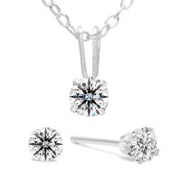 Diamond necklace and earrings set