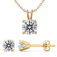 Diamond earrings and necklace set 