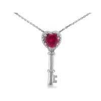Ruby and Diamond key pendant