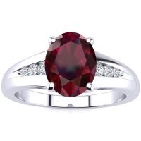 1 1/2ct Oval Shape Ruby and Diamond Ring in 10k White Gold