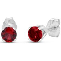 .60ct Garnet Stud Earrings in 14k White Gold
