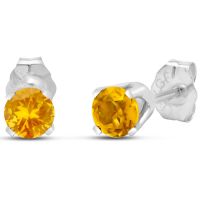 .60ct Citrine Stud Earrings in 14k White Gold