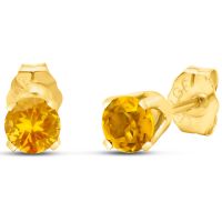 .60ct Citrine Stud Earrings in 14k Yellow Gold