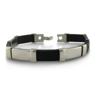 Stainless Steel and Carbon Fiber Men's Bracelet