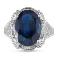 7ct Sapphire Rough Cut Diamond Ring