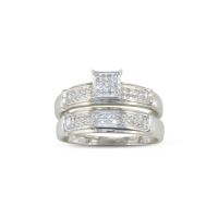 1/5 Diamond Micropave wedding set, stirling silver
