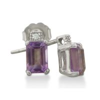 1.5ct Amethyst and Diamond Earrings