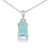 Topaz Emerald Cut Pendant and Earring Set