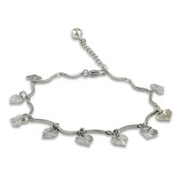 Dainty Dangling Heart Bracelet in Alloy Metal