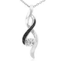Swirling Black and White Diamond Necklace
