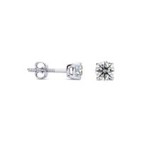 1/4ct Round Diamond Stud Earrings, 14k white gold