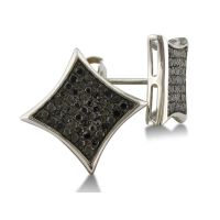 1/2ct Black Diamond Earrings in Sterling Silver