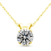Pretty 1/2ct 14k Yellow Gold Diamond Pendant. 