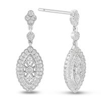 1/3ct Marquise Shaped Diamond Dangle Earrings in S