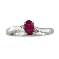 1/2ct Ruby and Diamond Ring in sterling silver