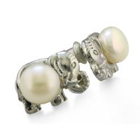 ELEPHANT/PEARL EARRINGS