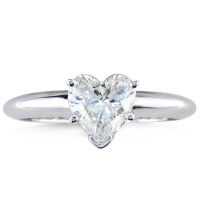 3/4ct Heart Shaped Diamond Solitaire in 14k White Gold
