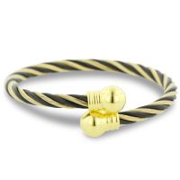 stainless steel black and gold cuff  bracelet