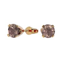 3/4ct Chocolate Bar Brown Champagne Diamond Stud Earrings in 14k Yellow Gold