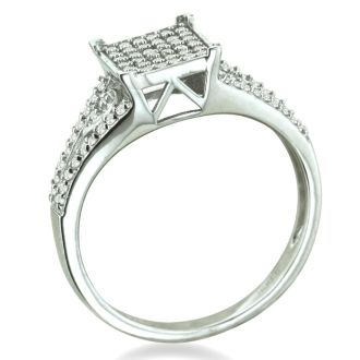 1/3 Carat Total Diamond Weight Micropave Set Bridal Set In Solid Sterling Silver.  Very Pretty
