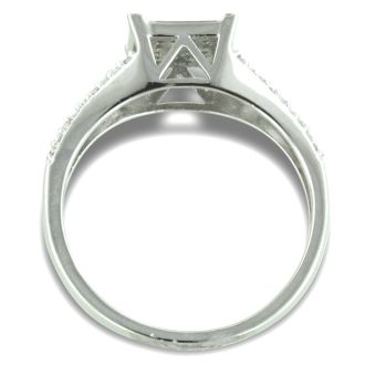 1/3 Carat Total Diamond Weight Micropave Set Bridal Set In Solid Sterling Silver.  Very Pretty
