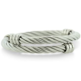 Women's Twisted Wire Stainless Steel Cuff Bracelet