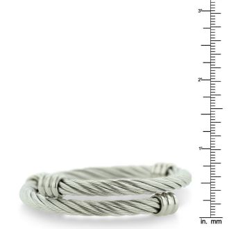Women's Twisted Wire Stainless Steel Cuff Bracelet